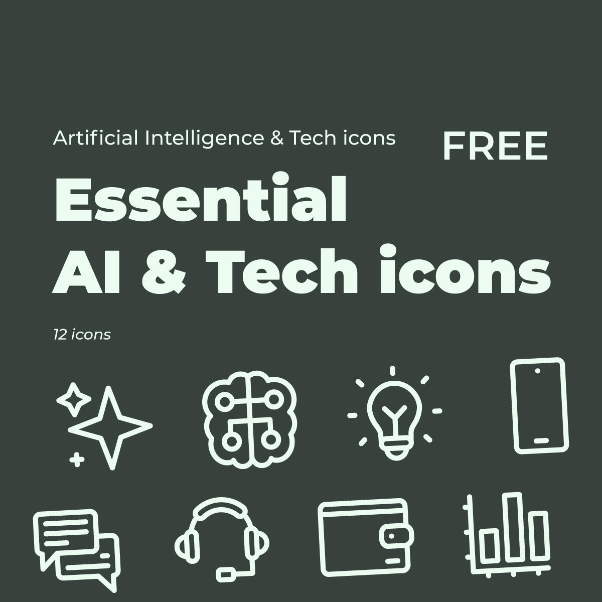 🎁 12 Essential AI &amp; Tech Icons 🎁